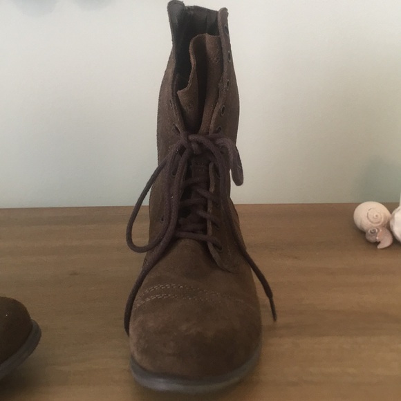 Steve Madden Suede Combat Boots - Picture 2 of 5